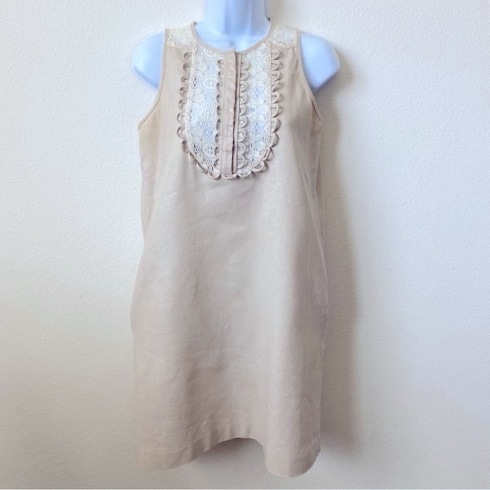American Retro, Blair, Linen - cotton, Lace/Embroidery Detail Bib, Shift…